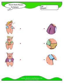 Resmi Eksik Parçası İle Eşleştir Çalışma Sayfaları